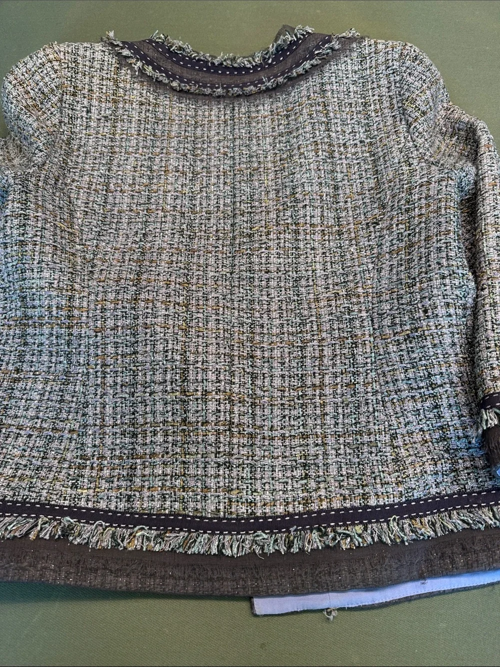 Rebecca Taylor Lilac & Lavender Tweed Jacket with Fringe Trim